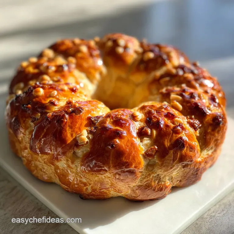 Slice of Citrus Crown cake showcasing the soft, airy crumb, adorned with colorful candied citrus and a dusting of powdered...
