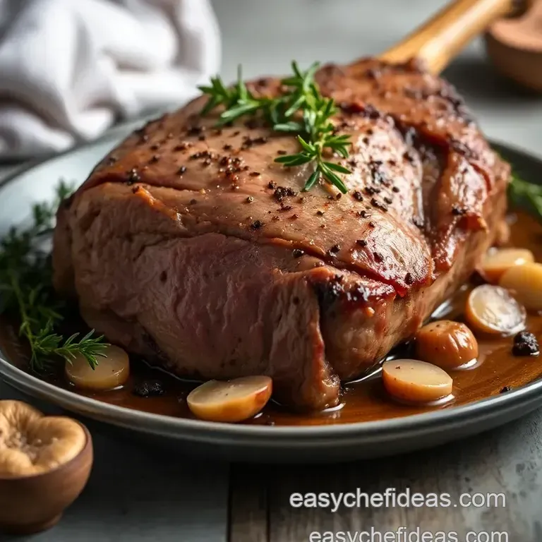 Rosemary & Garlic Roasted Leg of Lamb presentation