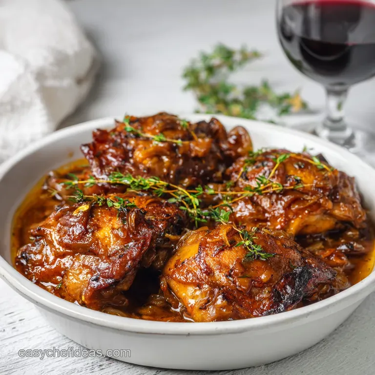 Braised Chicken Thighs: Rustic Red Wine Comfort presentation