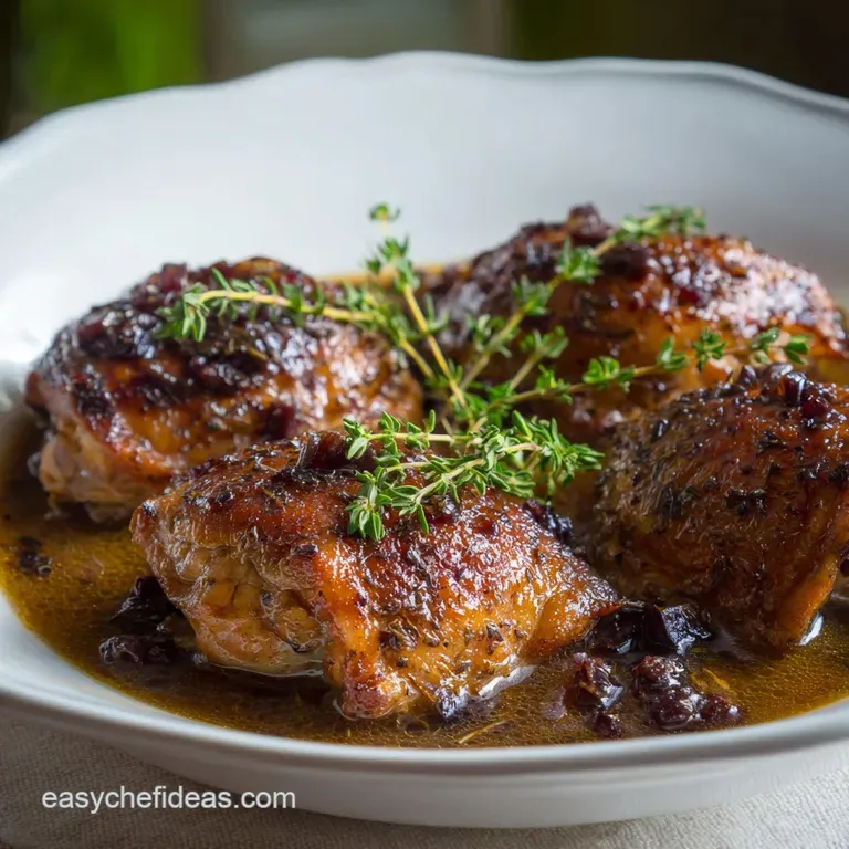 Braised Chicken Thighs: Rustic Red Wine Comfort