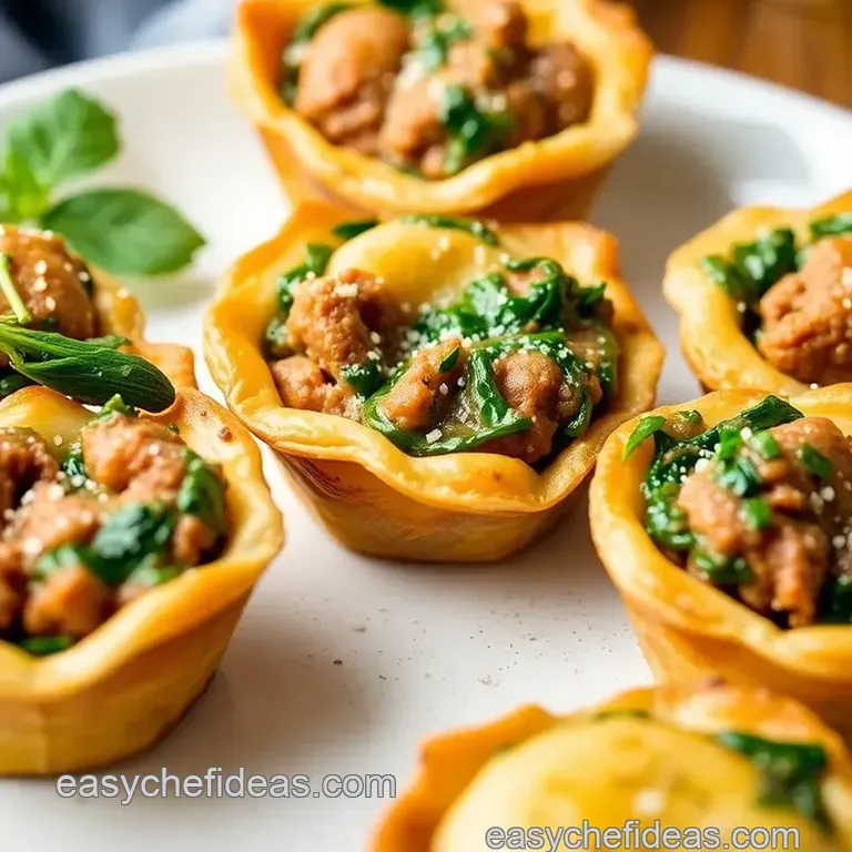 Savory Mini Beef and Spinach Pastries: Perfect Party Pleasers presentation