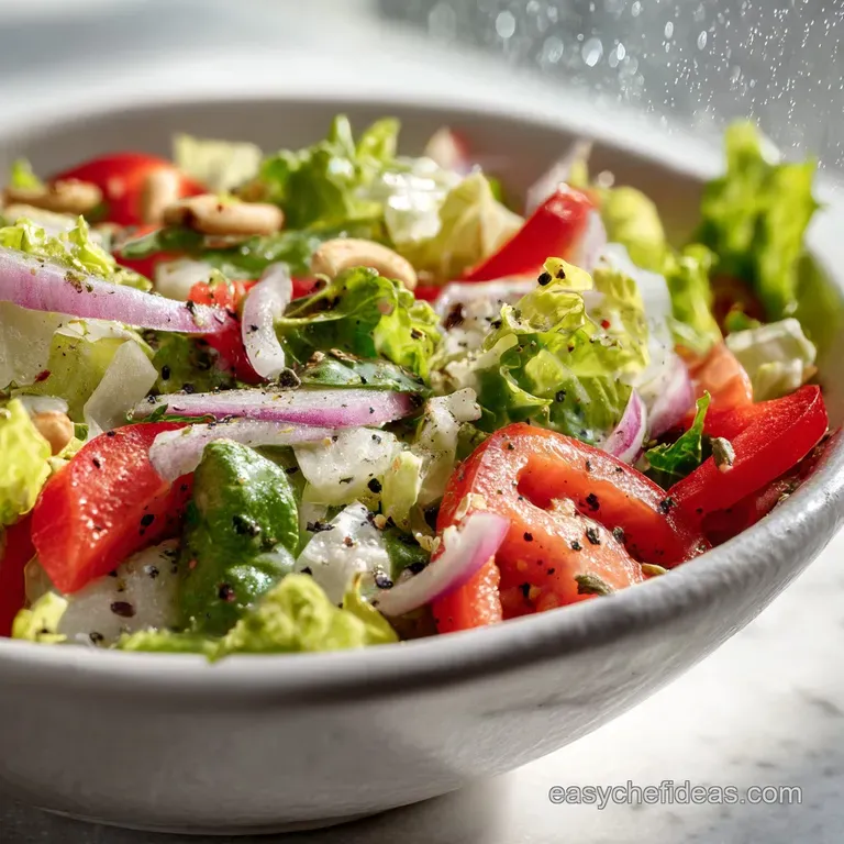 Salad Supreme seasoning artfully sprinkled on fresh greens, showcasing the blend's vibrant colors and inviting texture on ...