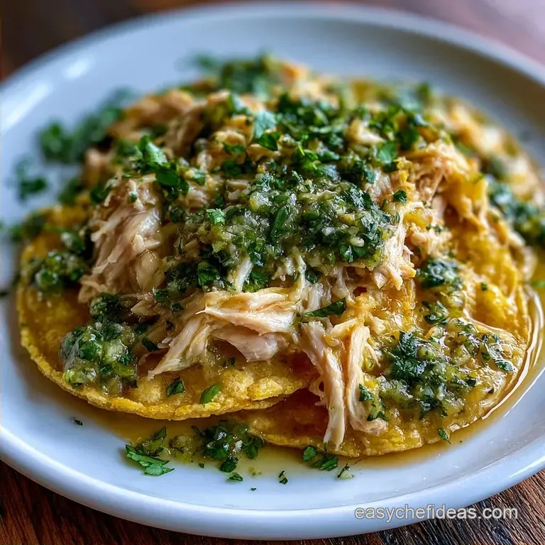 Salsa Verde Chicken Tostadas with Zesty Glaze