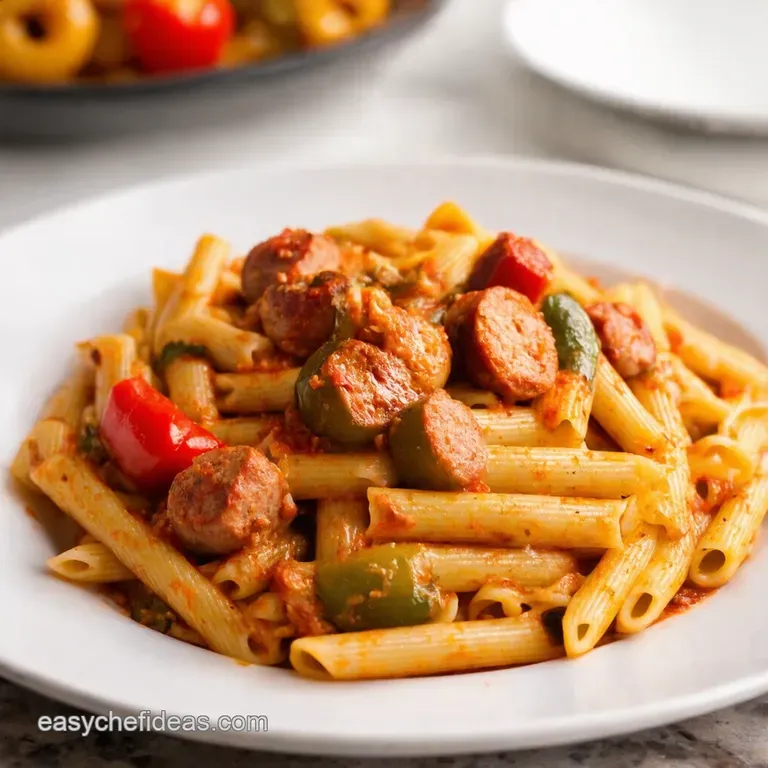 Sausage Peppers Pasta Perfection a Weeknight Wonder presentation