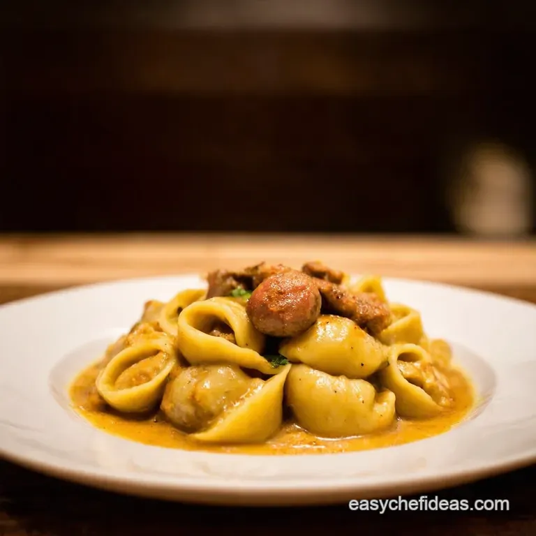 Sausage Sage Tortellini with Brown Butter Sauce presentation