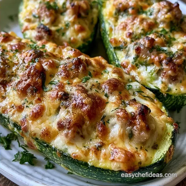 Keto-Friendly Zucchini Boats with Sausage and Cream Cheese