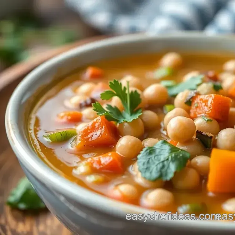 Saut&eacute; Chickpea Soup with Fresh Veggies
