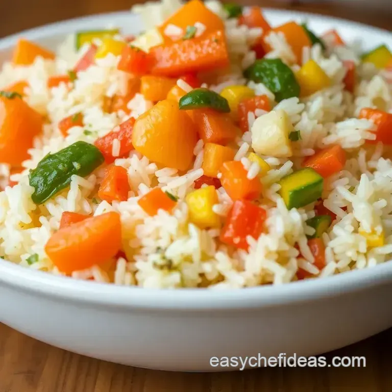 Saut&eacute;ed Basmati Rice with Colorful Veggies presentation