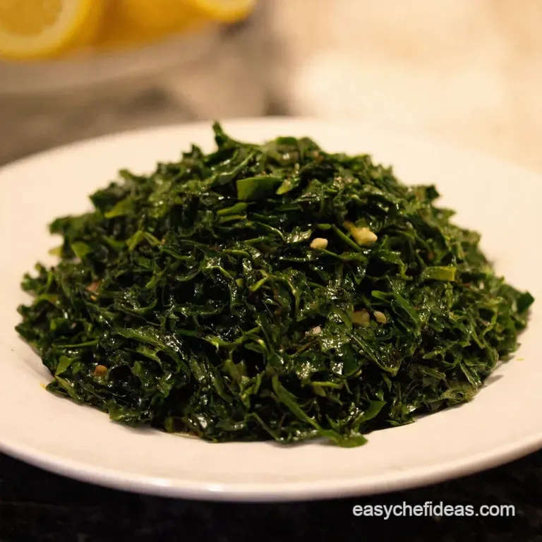 Saut&eacute;ed Beet Greens with Garlic and Lemon presentation