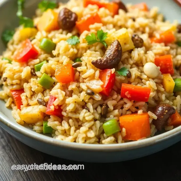 Saut&eacute;ed Brown Rice with Vibrant Veggies presentation