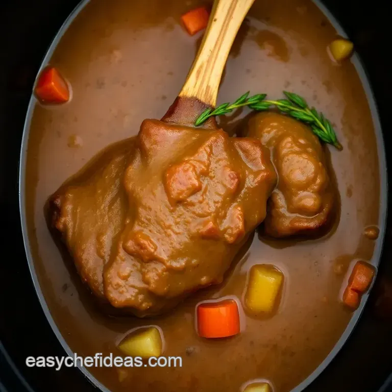 Savory Crockpot Lamb Shanks with Herb Gravy presentation