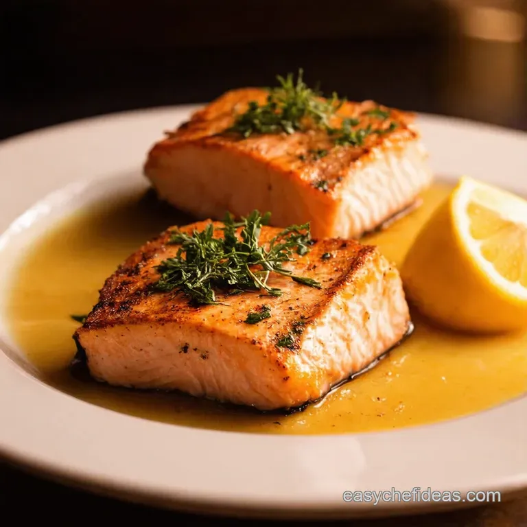 Seared Swordfish Steaks with Lemonherb Butter presentation