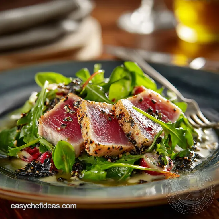 Seared Tuna Salad with Wasabi Butter Sauce: the Ultimate 30-Minute Ahi Recipe presentation