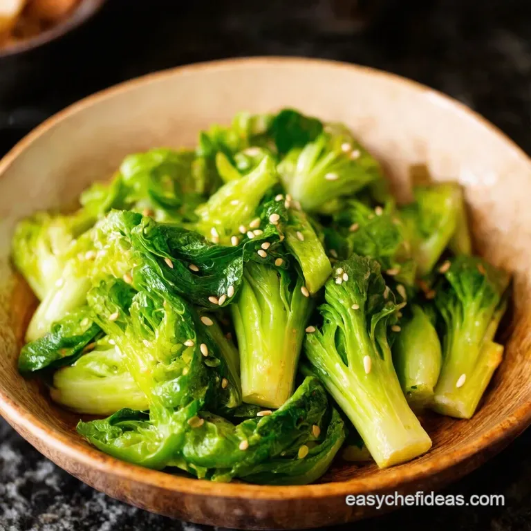 Sesame Ginger Bok Choy Stirfry presentation