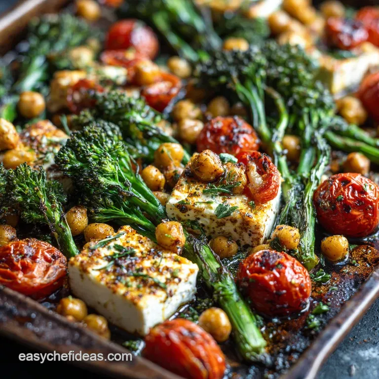 Sheet Pan Feta with Broccolini Tomato and Chickpea: Easy 40-Minute Mediterranean Meal