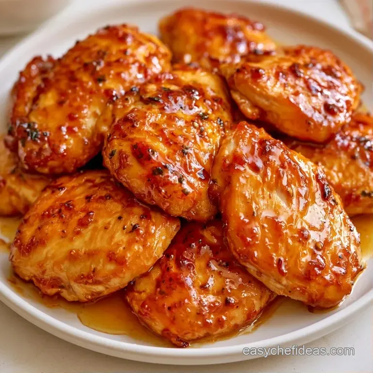 Glossy caramelized chicken thigh paired with vibrant steamed greens and toasted sesame seeds on a white ceramic plate.