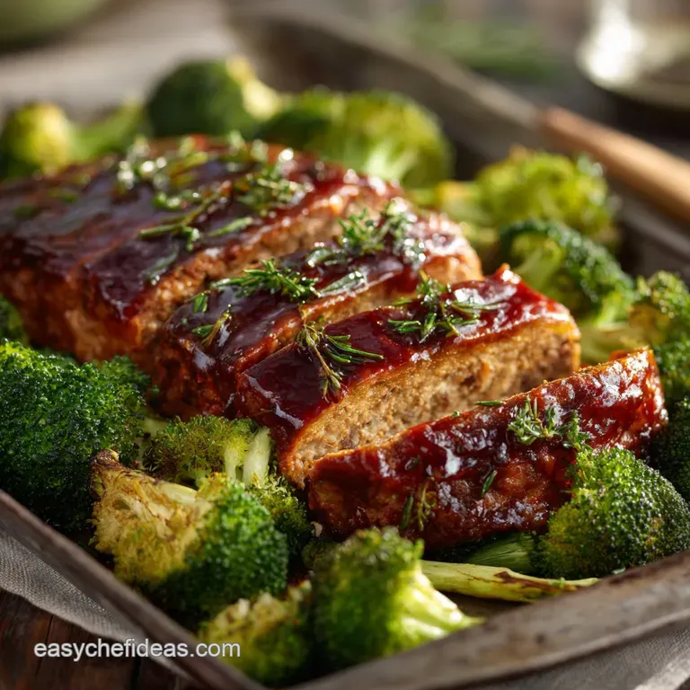 Sheet Pan Turkey Meatloaf and Tenderstem Broccoli Supper