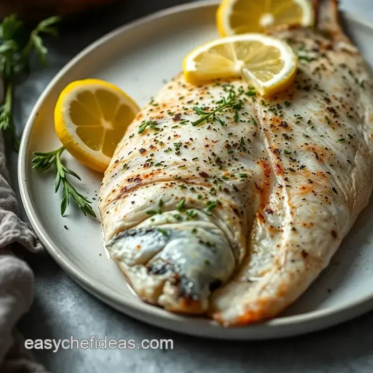 Simple Baked Branzino with Lemon & Herbs presentation