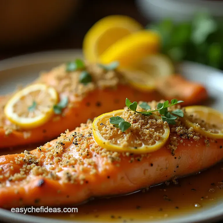 The Perfect Picnic Fish Simple Baked Rainbow Trout with Zesty Lemon Peppercorn Crust presentation
