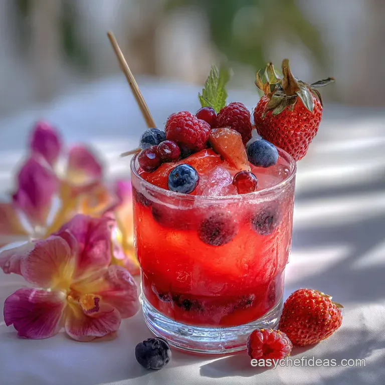 Elegant cocktail in stemmed glass, garnished with a vibrant orange slice and sugared rim. Condensation hints at icy refres...