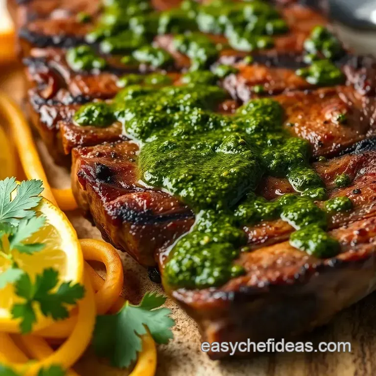Sizzling Churrasco Steak with Zesty Chimichurri presentation