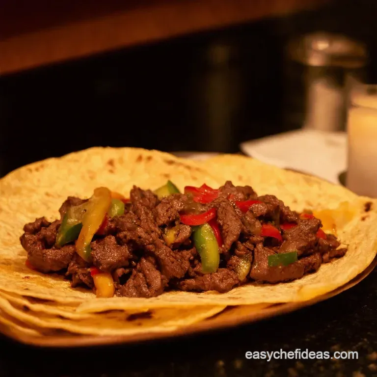 Sizzling Skillet Beef Fajitas presentation