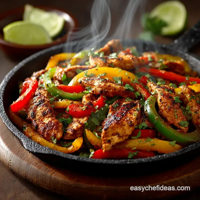 Sizzling Streetstyle Chicken Fajitas the Ultimate Smoky Lime Marinade presentation