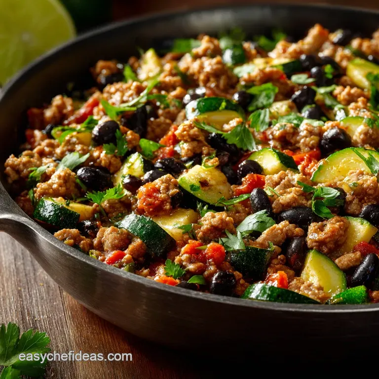 Skillet ground turkey zucchini black beans One pan The Sunny Southwestern Meal Prep