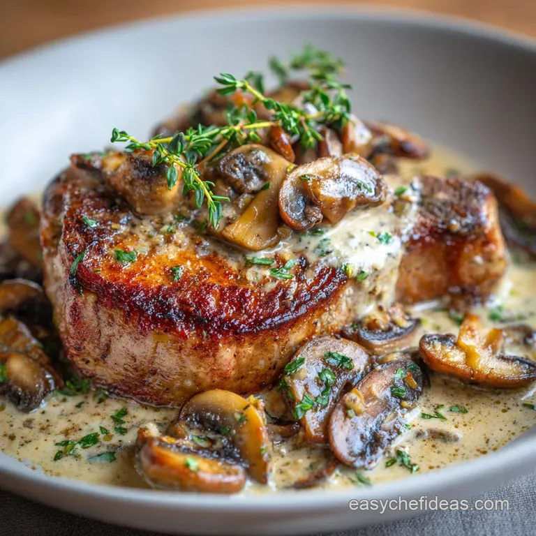 Pork Chops with Mushrooms and Shallots: Pan-Seared and Creamy