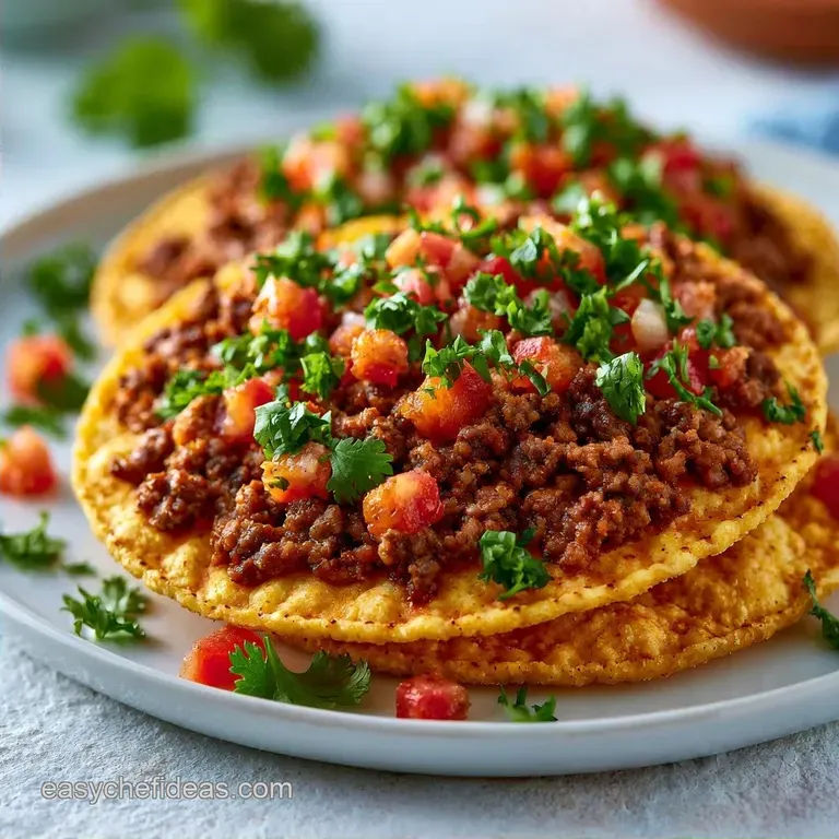 Skillet Tostadas with Ground Beef