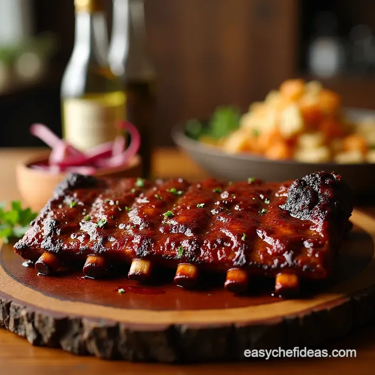 The Ultimate Set It and Forget It Slowcooked Bbq Beef Ribs presentation