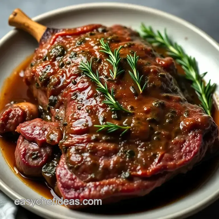 Slow-Cooked Boneless Leg of Lamb: Tender Juicy and Full of Flavor presentation