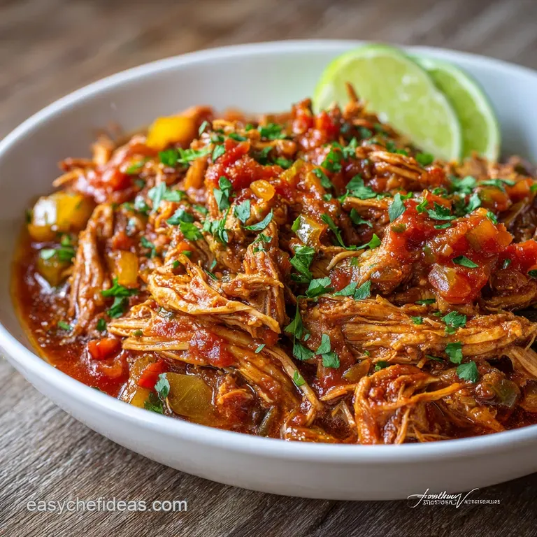 Chicken Ropa Vieja: Slow-Cooked Shredded Cuban Comfort Food presentation