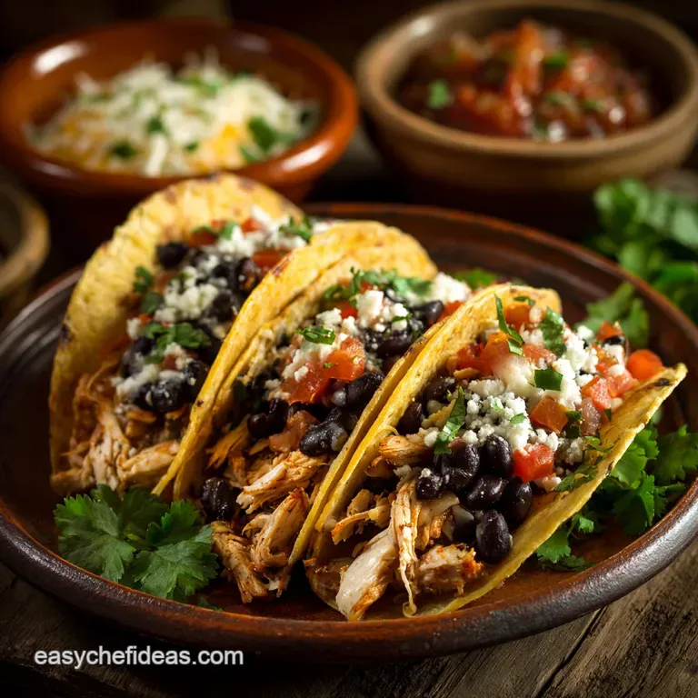 Slow Cooker Chicken Black Bean Tacos: the Set-It-And-Forget-It Supper presentation