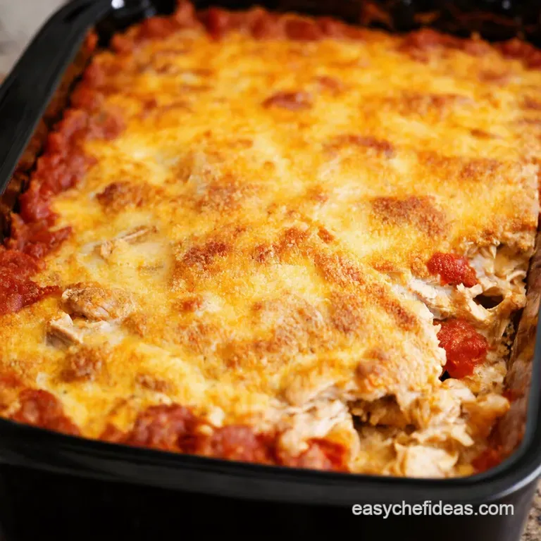 Slow Cooker Chicken Parm Party the Easiest Casserole Ever presentation