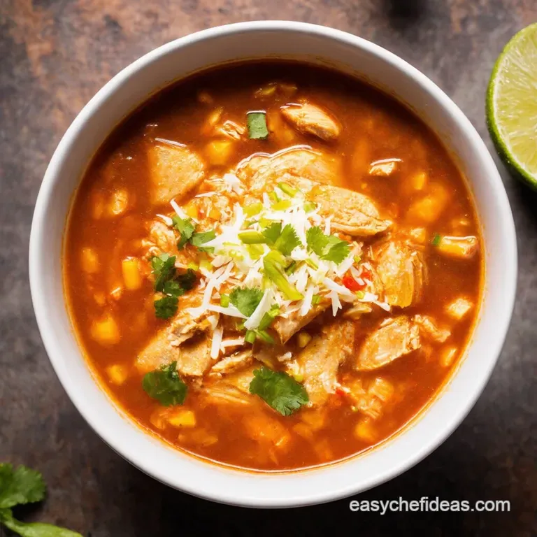 Slow Cooker Chicken Tortilla Soup Fiesta in a Bowl
