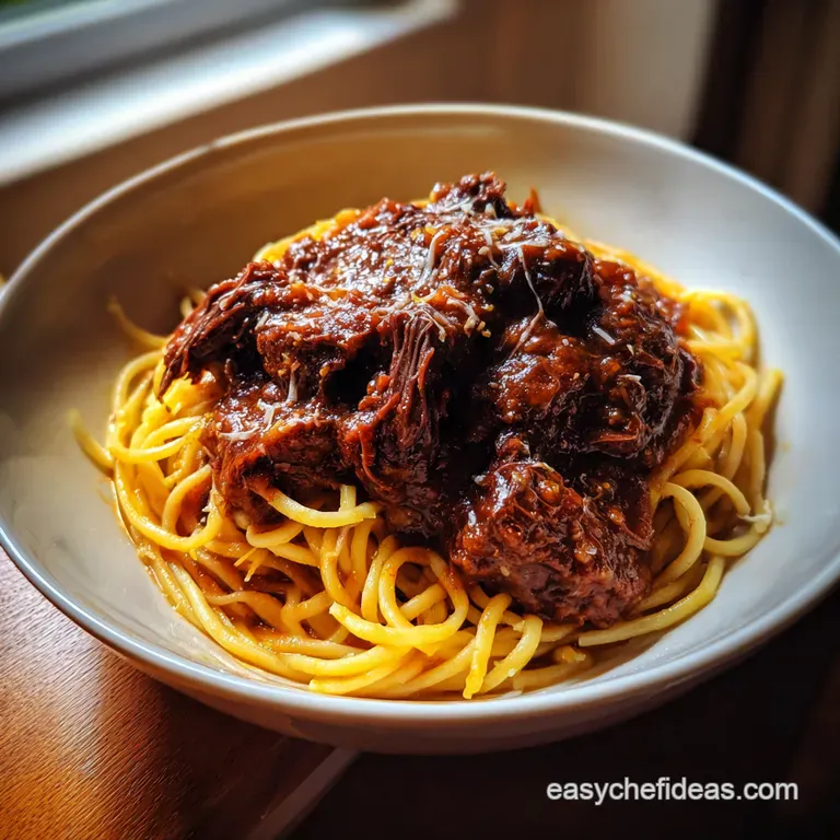 Slowbraised Beef Cheek Ragu with Pappardelle presentation