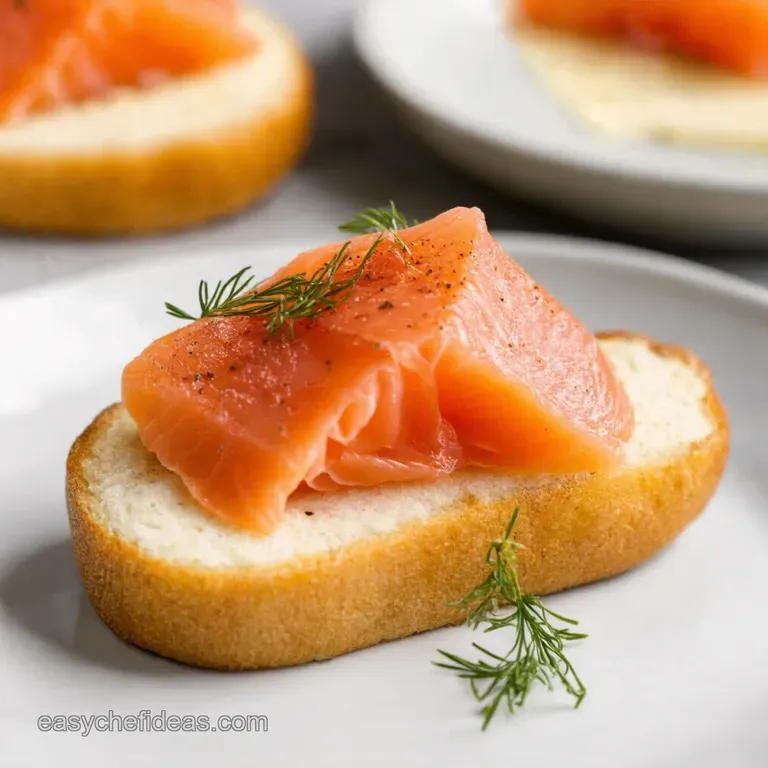 Smoked Salmon Dill Crostini with LemonCaper Cr&egrave;me Fra&icirc;che