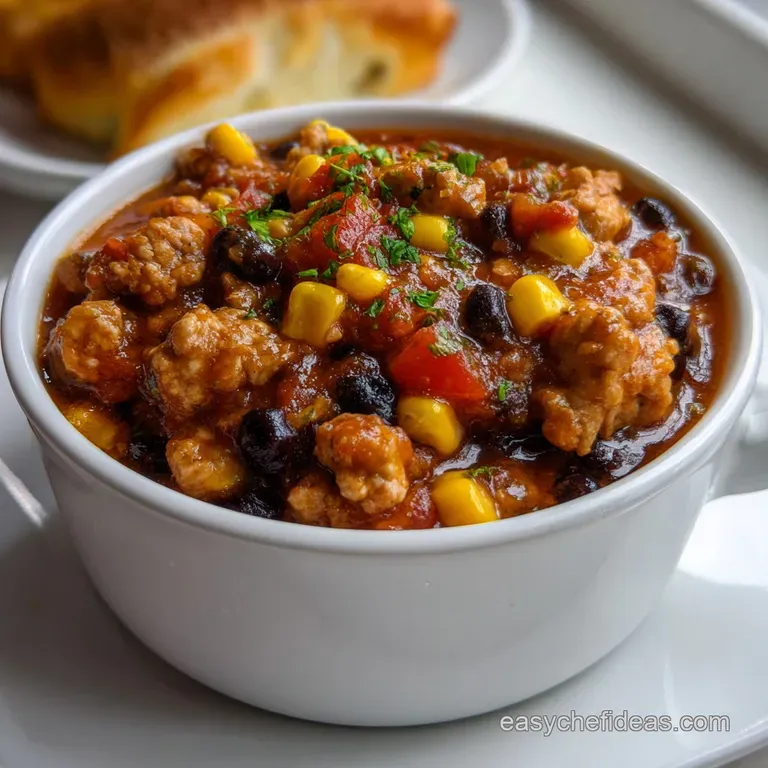 Turkey Chili: Proper Smokey Comfort Stovetop Ready presentation