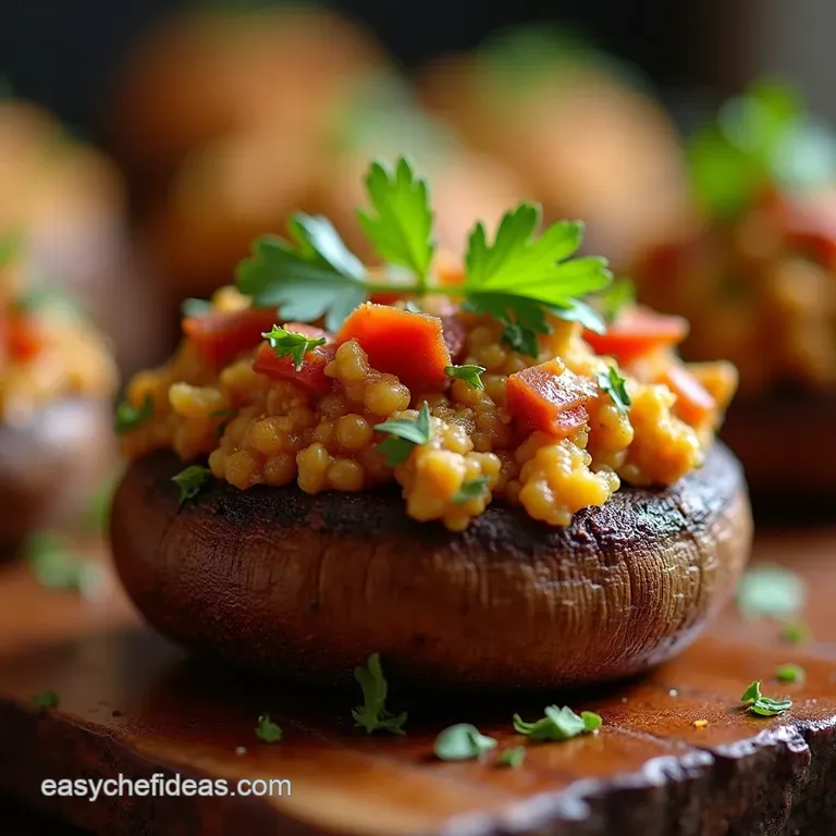 Smoky Sizzling Cowboy Stuffed Mushrooms presentation