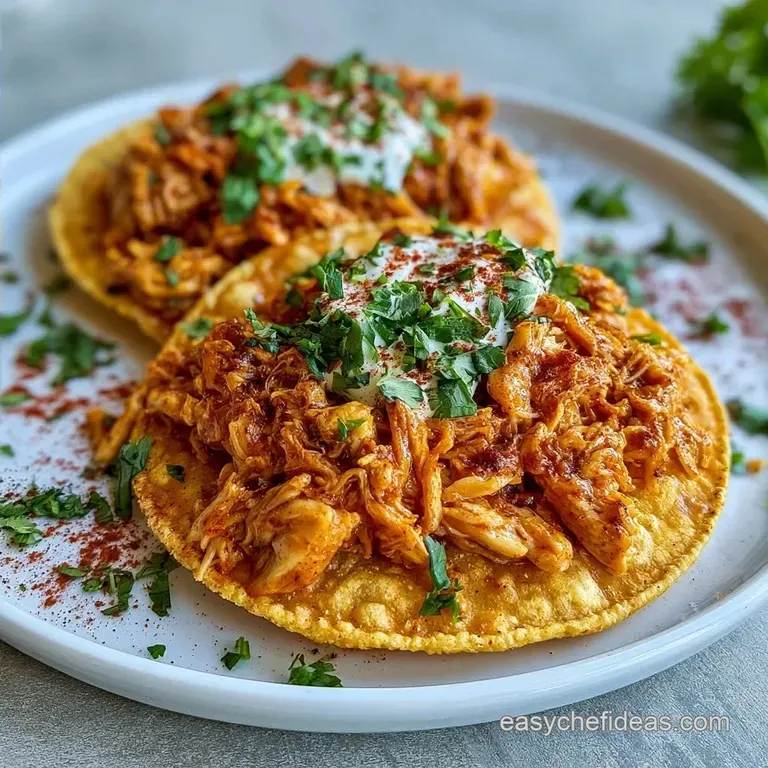 Creamy Sour Cream Chicken Tostadas