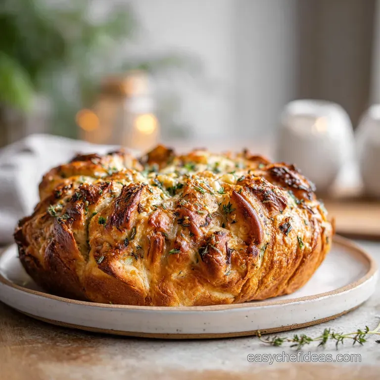 Sourdough Discard Garlic and Herb Pull-Apart Bread