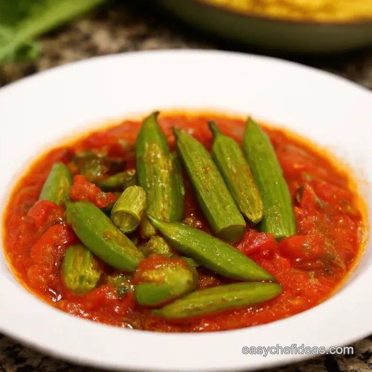 Southern Charm Okra Tomatoes a Simmered Delight presentation