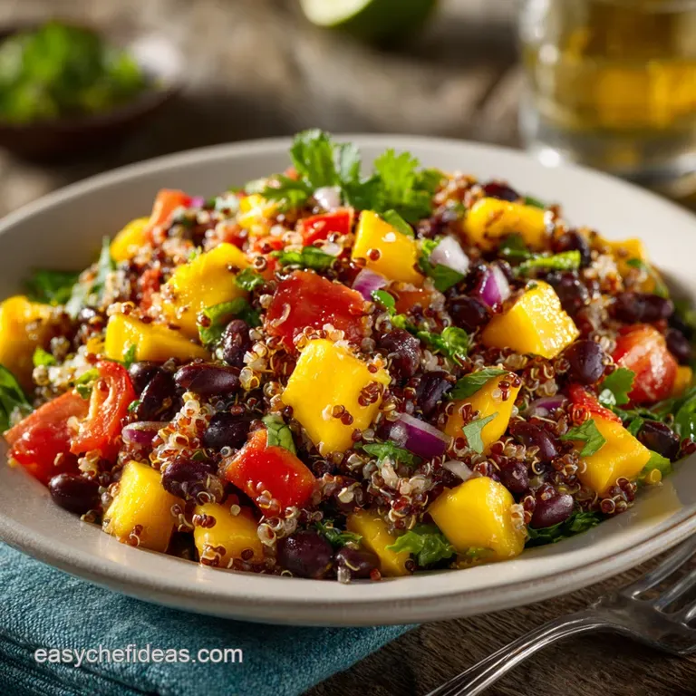 Southwestern Black Bean Quinoa and Mango Medley: the Zesty Fiesta Bowl presentation