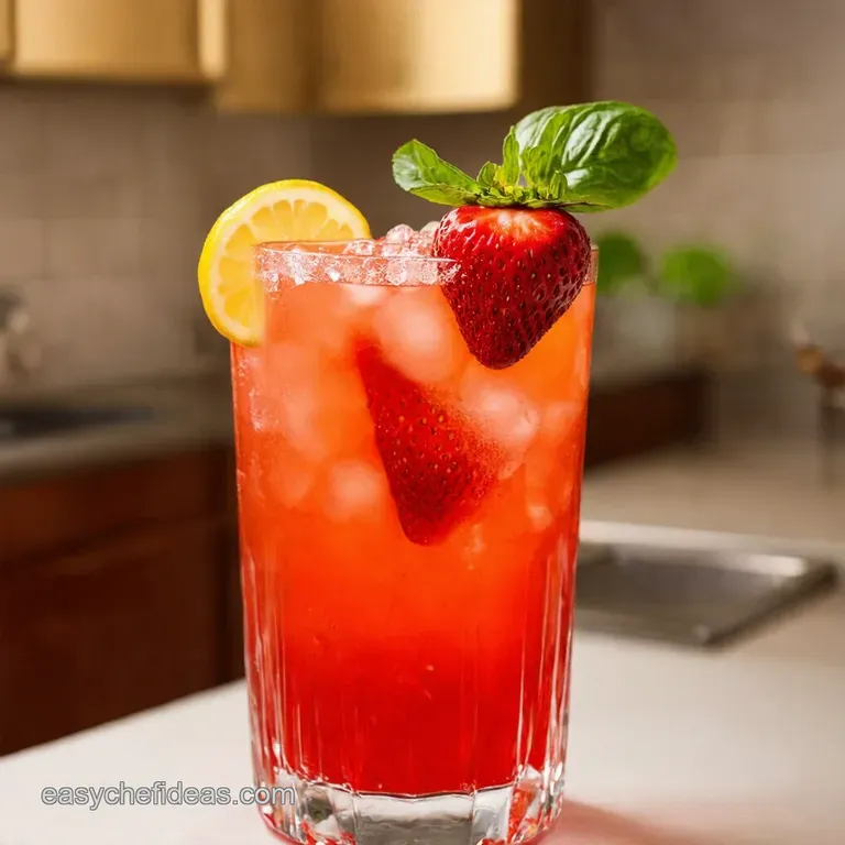 Sparkling Strawberry Basil Lemonade presentation