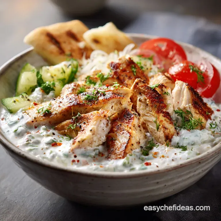 The Sunny Greek Chicken Tzatziki Bowl a Speedy Mediterranean Supper presentation