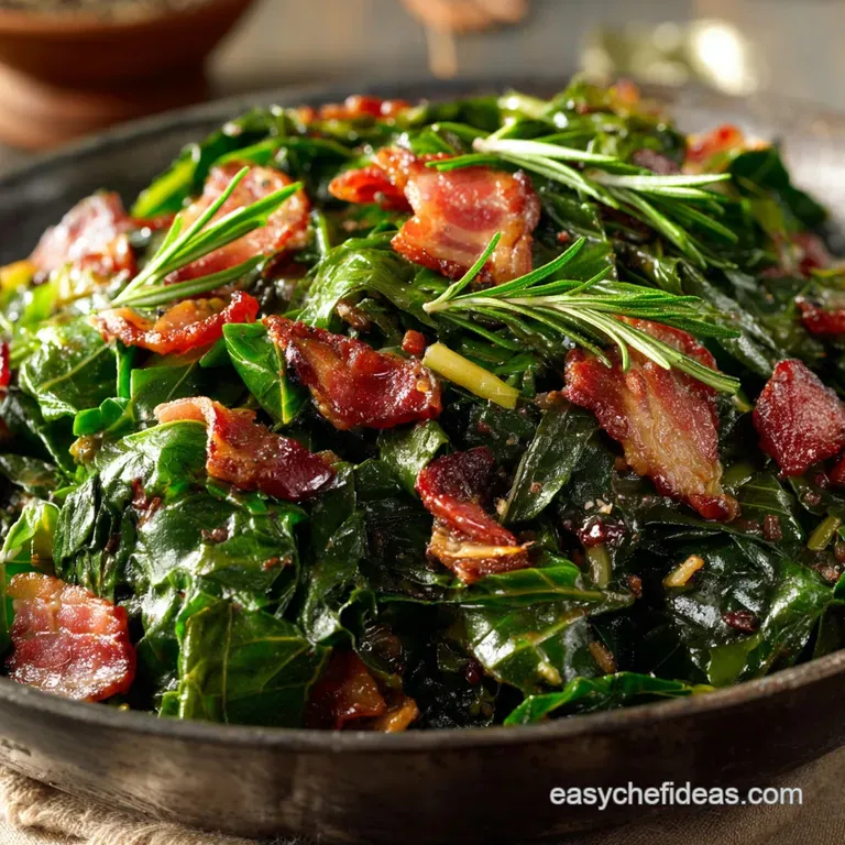 Sauteed Collard Greens with Bacon: Smokey Speedy and Vinegary-Bright presentation