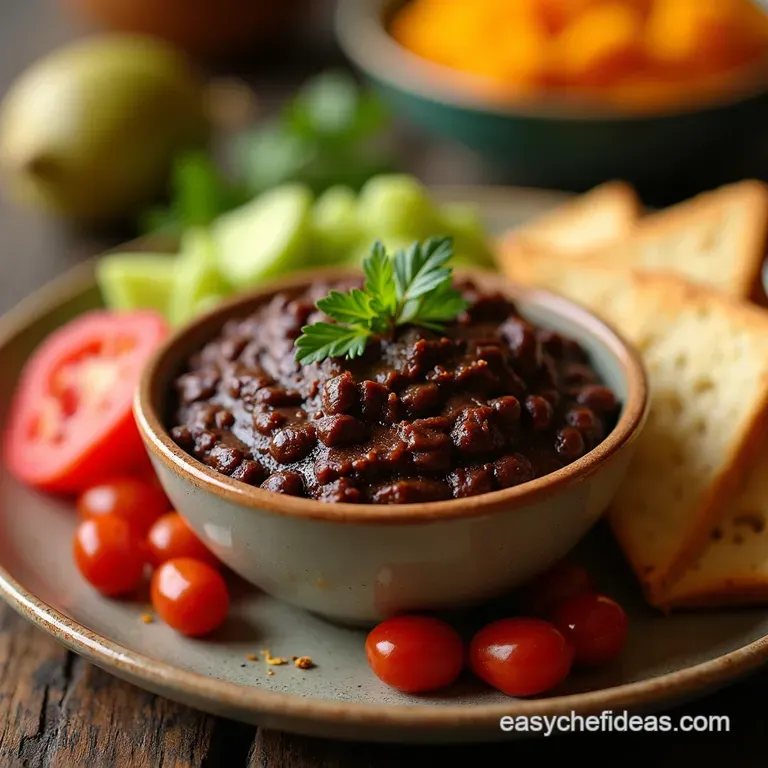 Speedy Spiced Black Bean Spread presentation