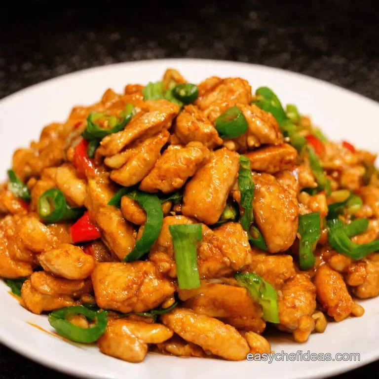 Speedy Spicy Peanut Chicken Stirfry presentation