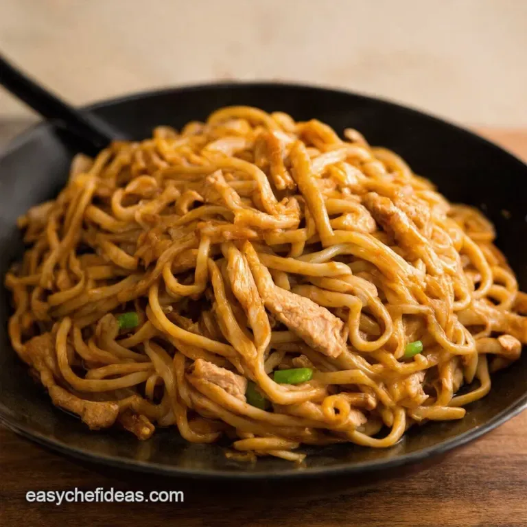Speedy Weeknight Chicken Lo Mein presentation